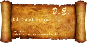 Décsei Edina névjegykártya